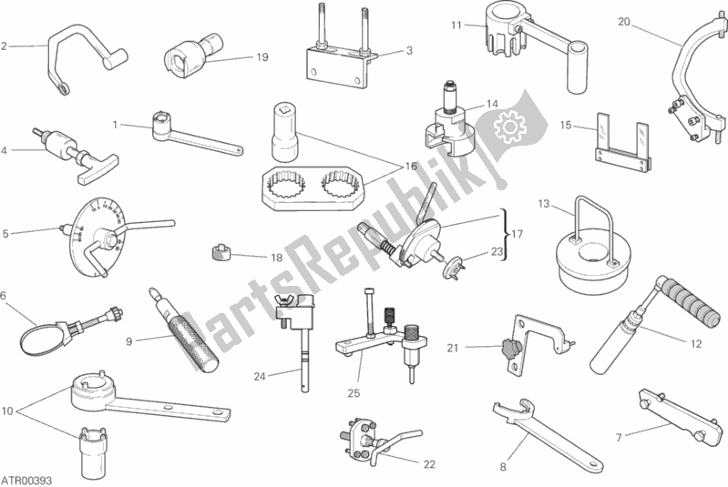 Alle onderdelen voor de Werkplaatsgereedschap (motor) van de Ducati Hypermotard 950 Thailand 2020